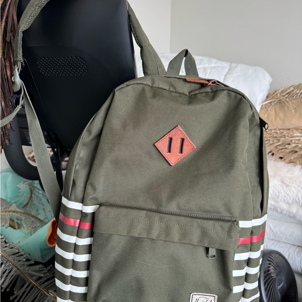 Herschel Supply Co. Classic Olive Backpack with Stripes